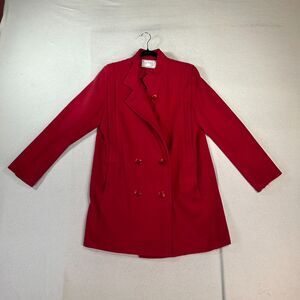 La Vogue Womens VIntage Peacoat Size 10 Cardinal Red Double Breasted Career